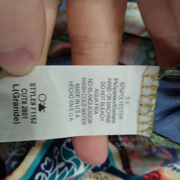 Pink with blue floral design maxi skirt - Picture 3 of 5